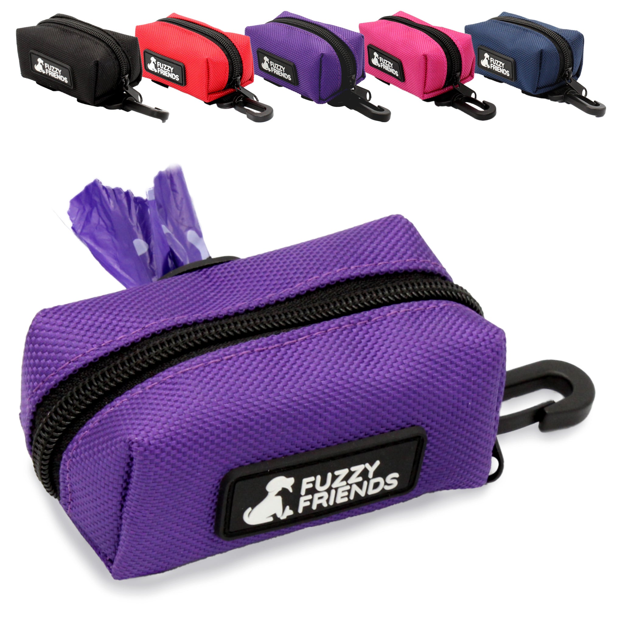 Fuzzy Friends Purple Dog Poop Bag Holder