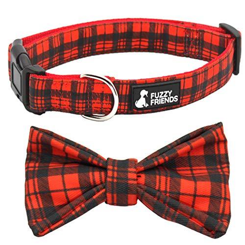 Red Plaid Dog Bow Tie Collar - Fuzzy Friends Boutique