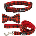 Red Plaid Dog Bow Tie Collar - Fuzzy Friends Boutique